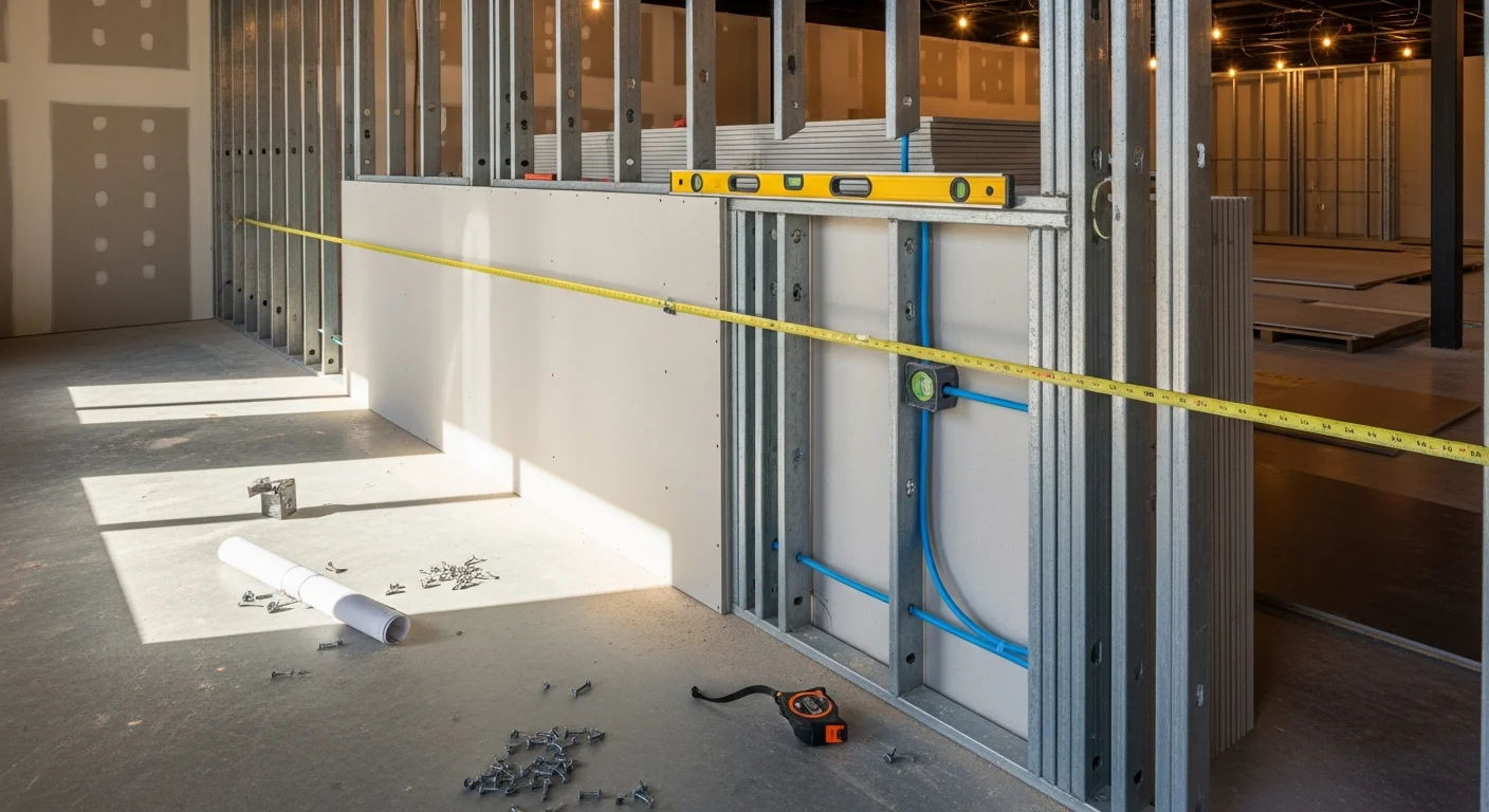 Interior of a remodeled commercial retail space in Oconee County, Georgia, showing updated flooring, recessed lighting, and a reconfigured open floor plan. A general contractor's completed build-out for a retail tenant in a county commercial corridor.